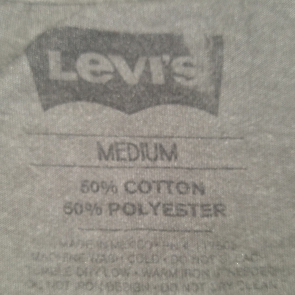 Levis Mens T-Shirt Graphic Strauss & Co Sanforized Denim Gray Size Medium - Picture 4 of 4
